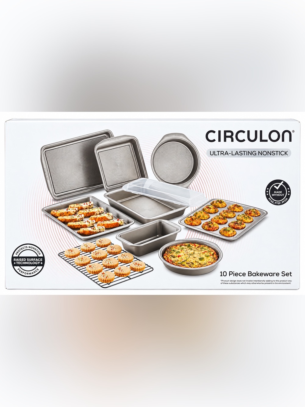 Circulon 10 Piece Gray Nonstick Bakeware Baking Pan Set 47485